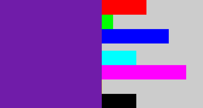 Hex color #701ca9 - purple