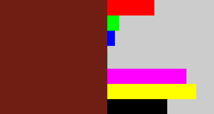 Hex color #701d13 - reddy brown