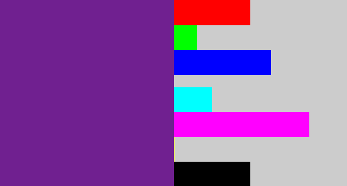 Hex color #702090 - purple