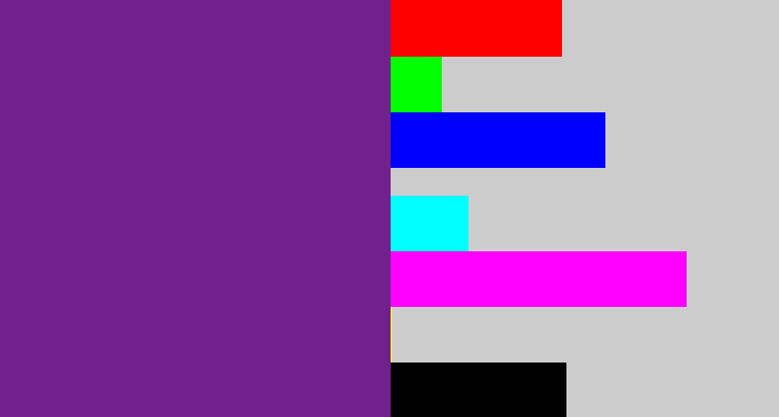 Hex color #70218c - purple
