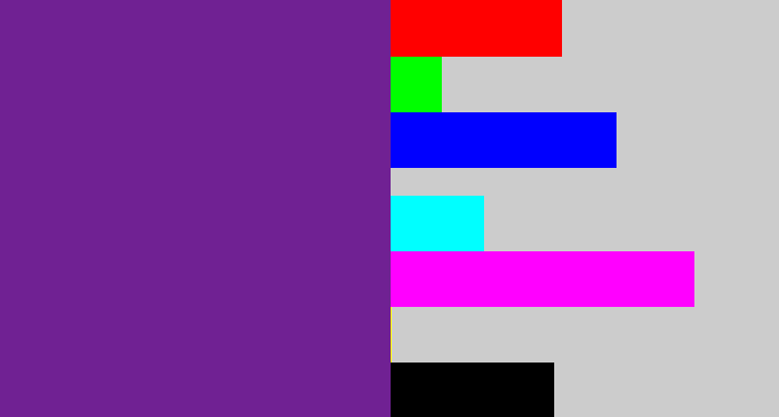 Hex color #702193 - purple