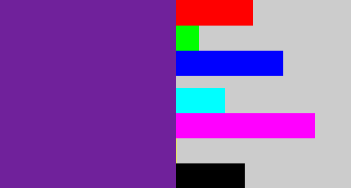 Hex color #70219b - purple