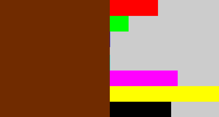 Hex color #702b00 - chestnut
