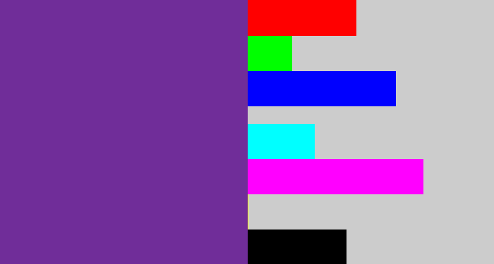 Hex color #702d99 - purple
