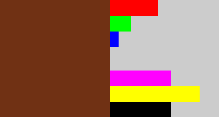 Hex color #703114 - reddish brown