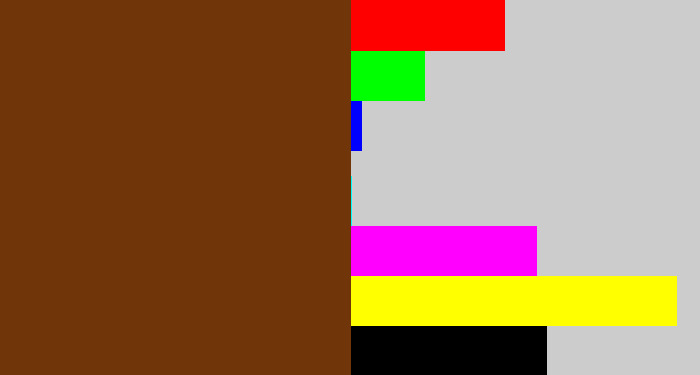 Hex color #703508 - brown