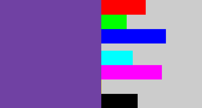 Hex color #7041a3 - purple