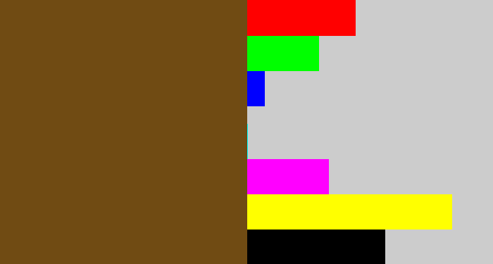 Hex color #704b13 - medium brown
