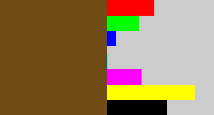 Hex color #704c14 - medium brown