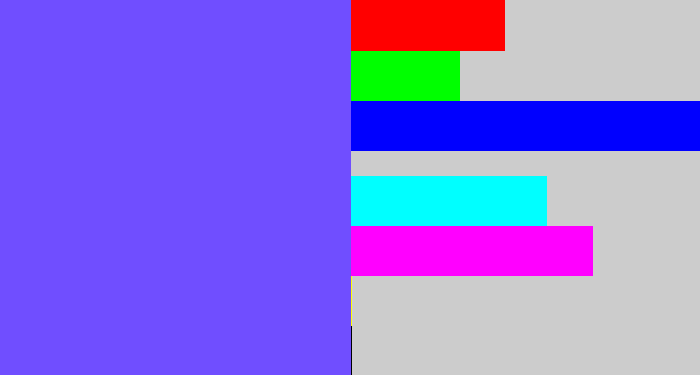 Hex color #704eff - purpleish blue