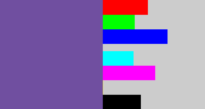 Hex color #704fa0 - muted purple