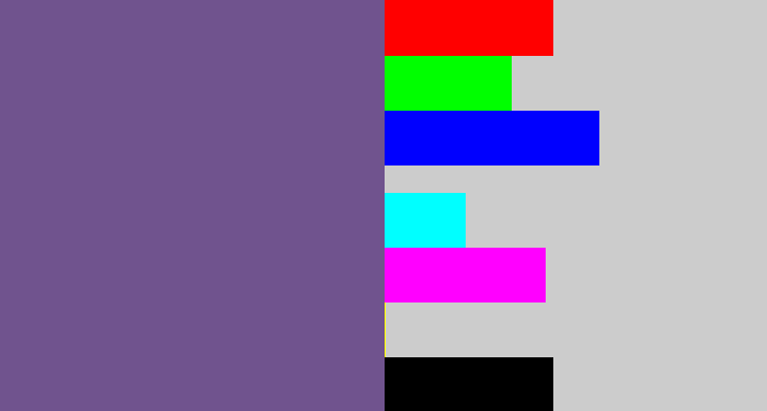 Hex color #70538e - muted purple