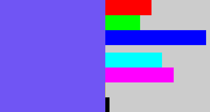 Hex color #7055f4 - purpleish blue