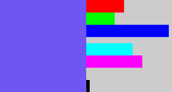 Hex color #7055f5 - purpleish blue