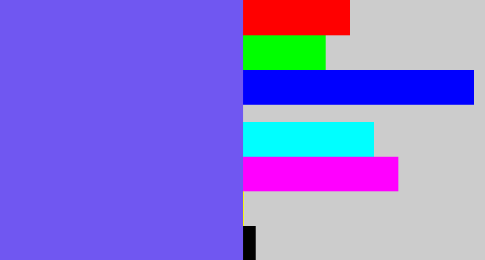 Hex color #7057f1 - purpley