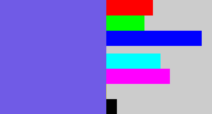 Hex color #705be6 - light indigo