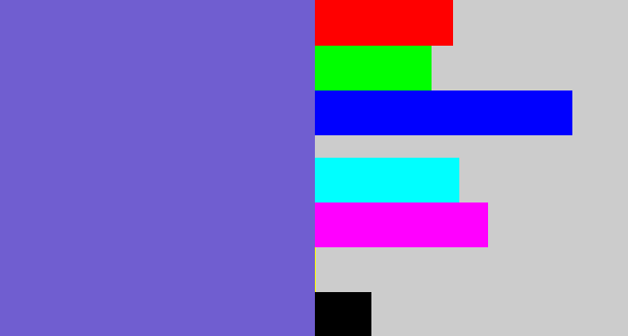 Hex color #705ed0 - light indigo