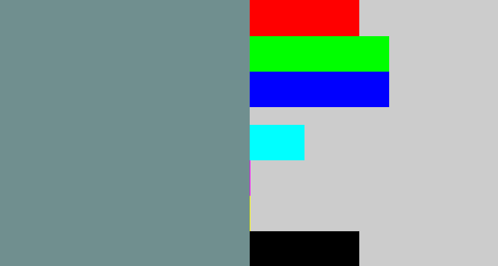 Hex color #708f8f - bluish grey