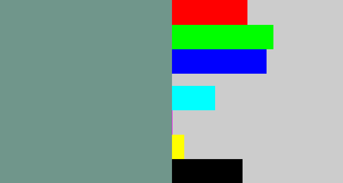 Hex color #70968b - greyish teal