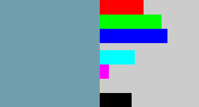 Hex color #709ead - greyblue
