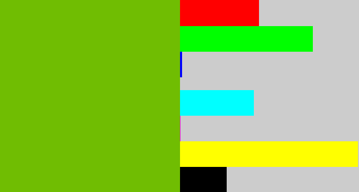 Hex color #70bd02 - dark lime green