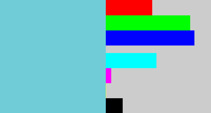 Hex color #70ccd7 - lightblue