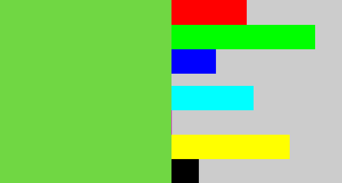 Hex color #70d743 - fresh green