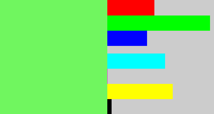 Hex color #70f65f - lighter green