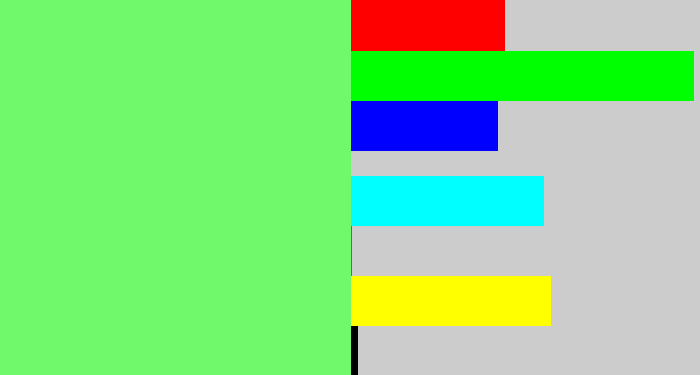 Hex color #70f96b - lighter green