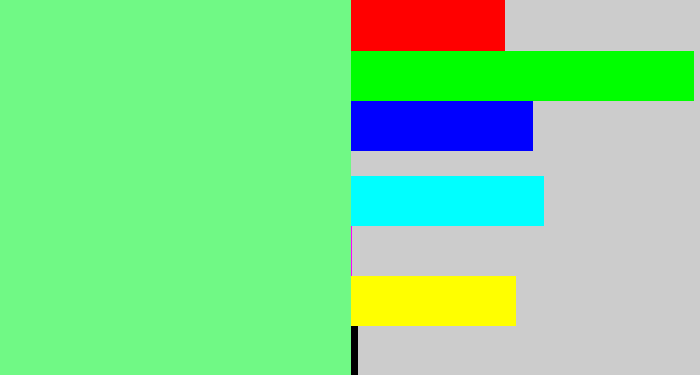 Hex color #70f985 - lightgreen
