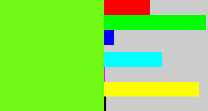 Hex color #70fa16 - bright lime green