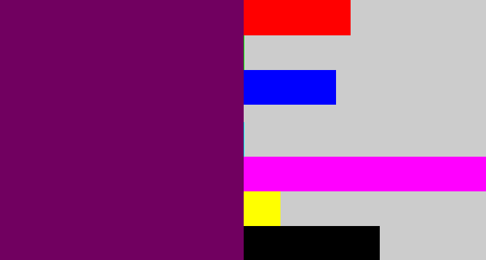 Hex color #710060 - rich purple