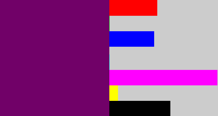 Hex color #710168 - rich purple