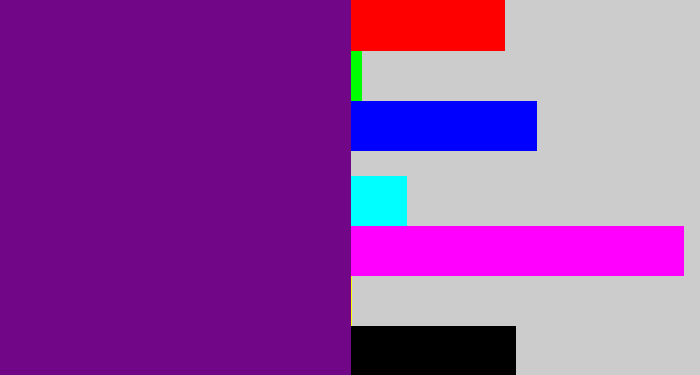 Hex color #710786 - darkish purple