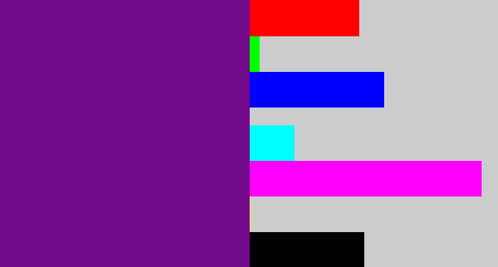 Hex color #710a8a - darkish purple