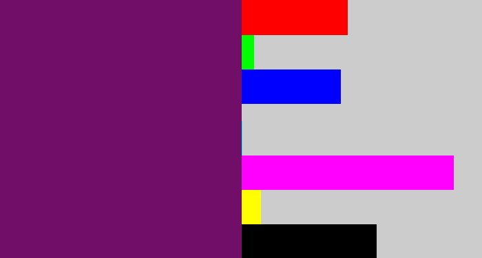Hex color #710e68 - darkish purple