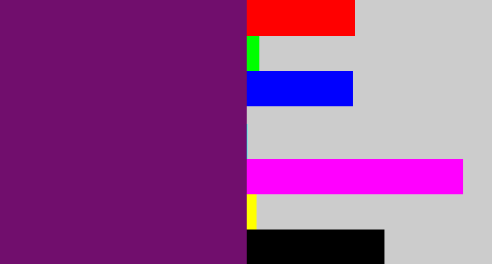 Hex color #710e6d - darkish purple