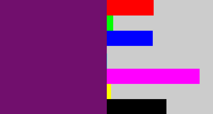 Hex color #710f6d - darkish purple