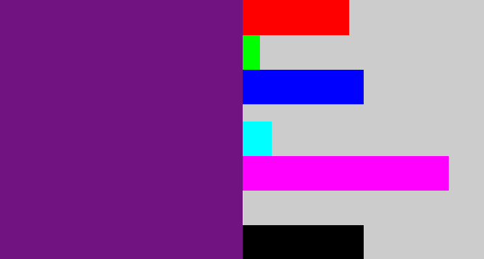 Hex color #711380 - darkish purple