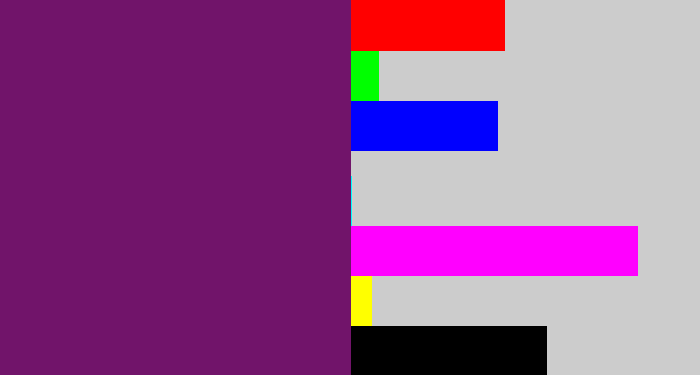 Hex color #71146a - darkish purple