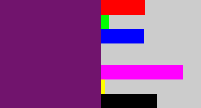 Hex color #71146d - darkish purple