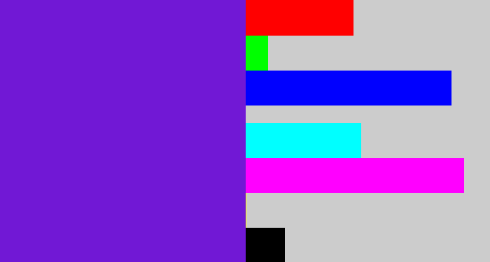 Hex color #7118d5 - purple/blue