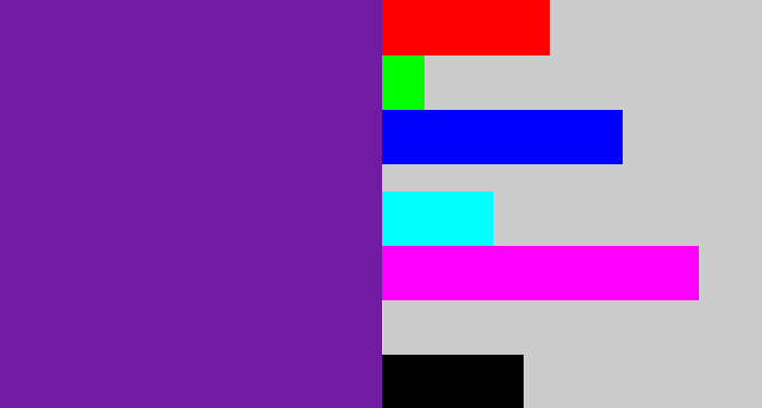 Hex color #711ca0 - purple