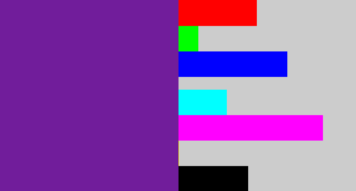 Hex color #711d9b - purple