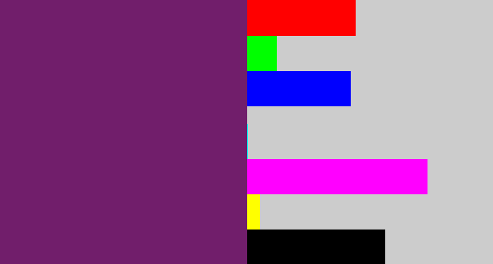 Hex color #711e6b - darkish purple