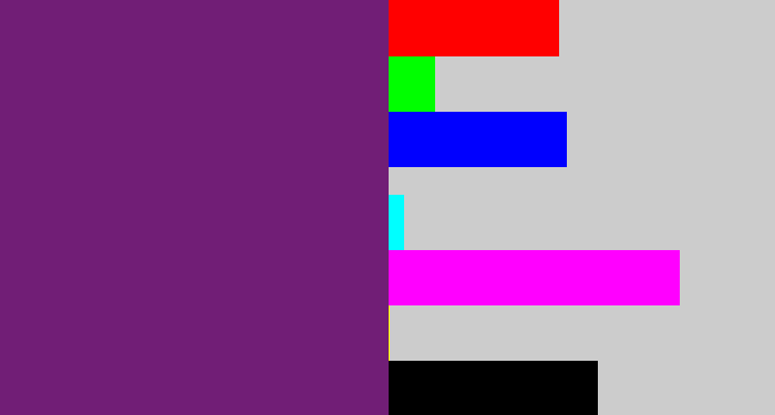 Hex color #711e76 - darkish purple