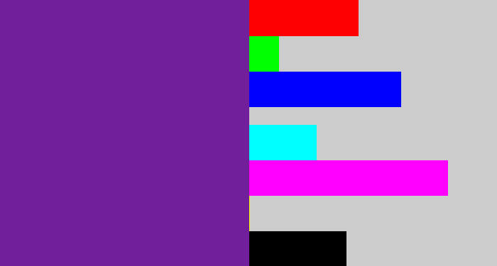 Hex color #711f9b - purple