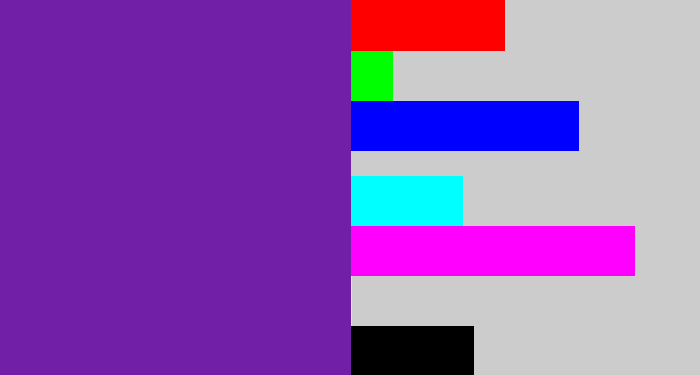 Hex color #711fa7 - purple