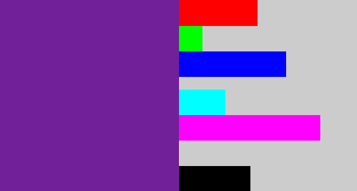 Hex color #712099 - purple