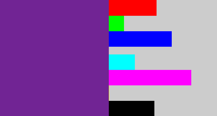 Hex color #712494 - purple